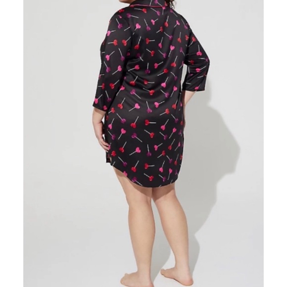 🆕 💕 Heart Lollipop Dream Satin Button Through Sleep Gown 1 1X 14 16 NWT Torrid - Picture 3 of 6